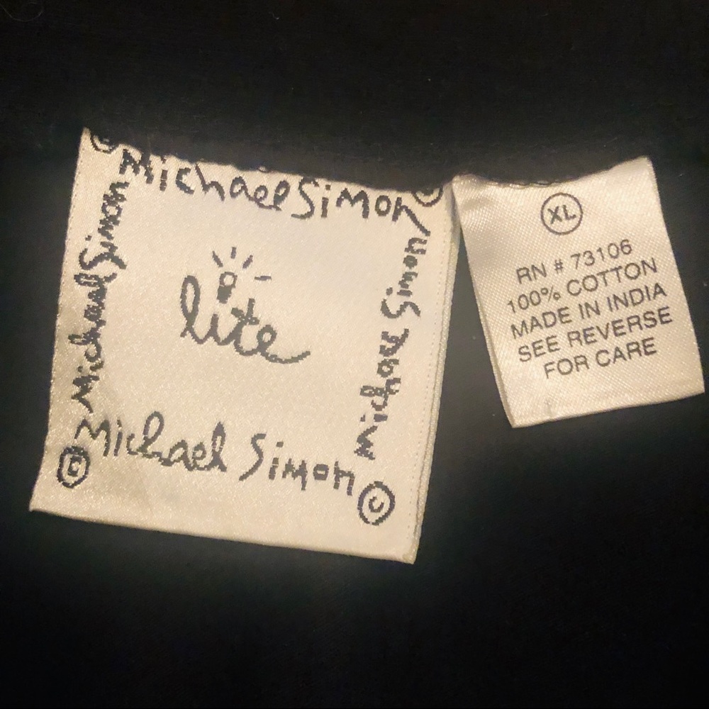 Michael Simon Embroidered Leaf Print Button Up - … - image 5